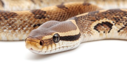 Obraz premium Boiga snake isolated on white background in close detail