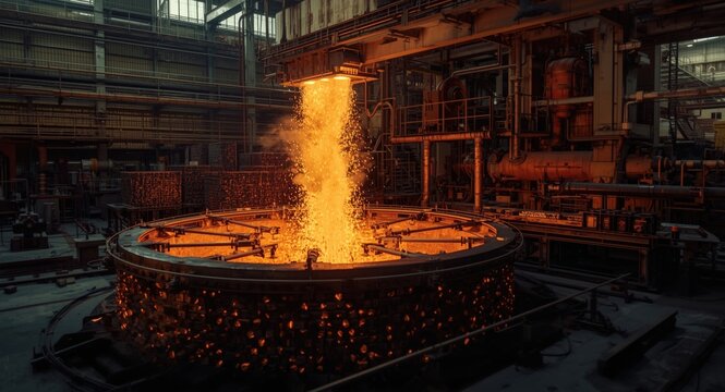 Copper cathodes created by electrowinning process in mineral extraction facility