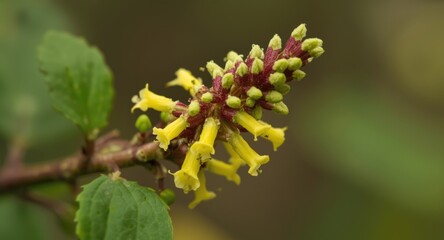 Fototapeta premium Close up of Corylopsis spicata spike witch hazel blooming in spring