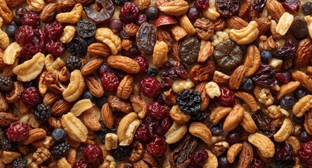 Obraz premium Dried fruit and nut medley for healthy eating