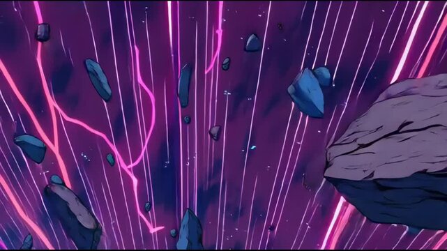 Anime Floating Debris War Background
