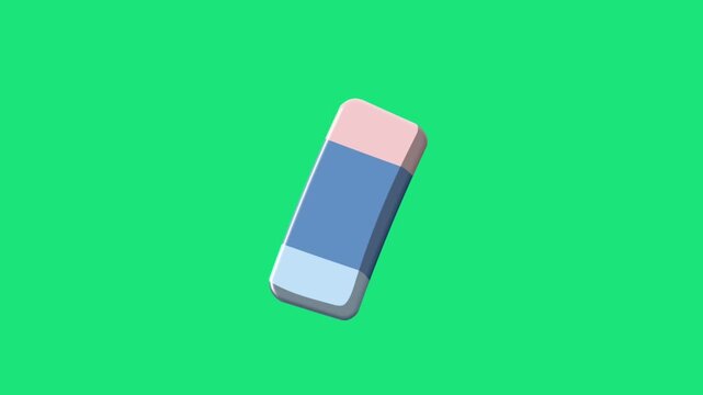 2D Animated Rubber Eraser with Soft Pastel Colors for Drawing Tools Theme Loop