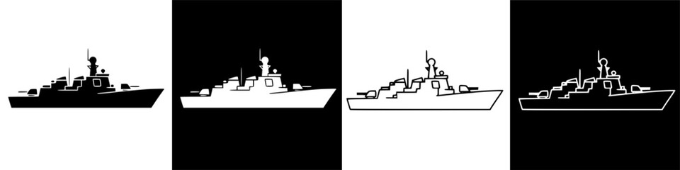 Warship Silhouette Naval Vessel Military Ship. © IamHydra13