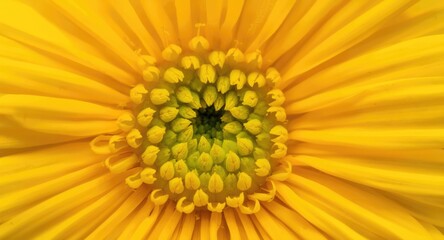 Obraz premium close up of bright yellow and green flower petals