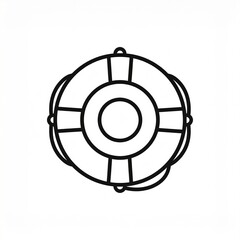 Minimalist black target icon isolated on white background for precision and focus design