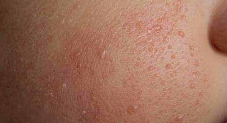 Fototapeta premium Closeup of childâ€™s skin inflammation caused by atopic dermatitis