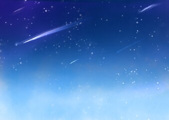 美しい流れ星の水彩背景