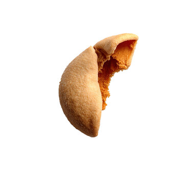 Cracked Fortune Cookie With Blank White Message Paper transparent background