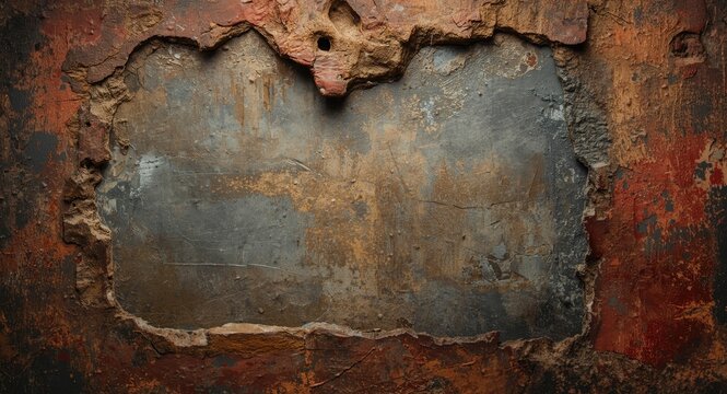 Abstract rugged distressed background frame ideal for text and image insertion with copy space