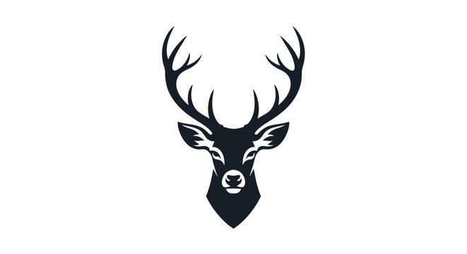 Deer Head with Antlers Illustration Design.