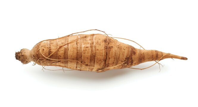 Dioscorea rubella root with visible natural patterns on clean white background