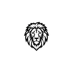 Black and White Lion Head Illustration. © bang
