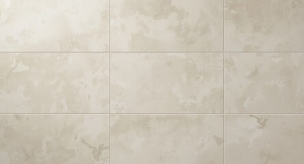 Fototapeta premium Cream ceramic tile wall backdrop with large format tile and minimal surface texture
