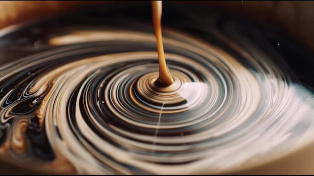 Coffee Cream Swirl Macro Close Up