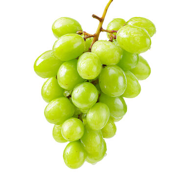 Green grapes PNG cutout for supermarket promotions and web design elements.