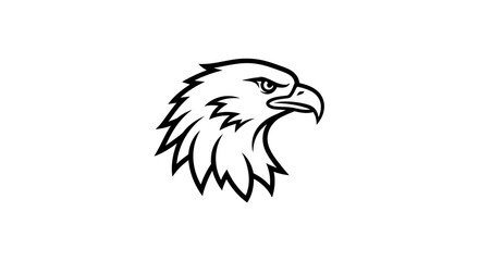 Obraz premium Eagle Head Illustration Side Profile View.