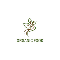 Fototapeta premium Abstract plant sprout logo for organic food company and environmental services