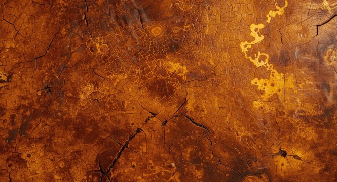 Brightly lit exotic burl wood texture background showcasing flowing brown and orange grains for interior design crafts with copy space