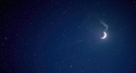Bright stars and a radiant moon highlight the Ramadan Kareem night