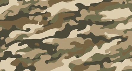 Fototapeta premium Continuous camo design with abstract soft edges and earth tone palette