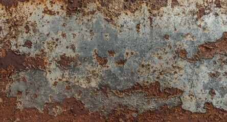 Fototapeta premium Paint worn metal panel with natural corrosion forming a textured backdrop with rustic appeal