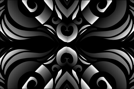 batik ethnic dayak borneo line art pattern for aesthetic background or garment textile
