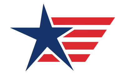 Patriotic American Star and Red Stripes Graphic Design