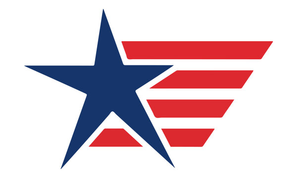 Patriotic American Star and Red Stripes Graphic Design