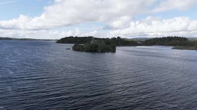 Aerial view of Mc Dermott Castle, County.Roscommon - Ireland