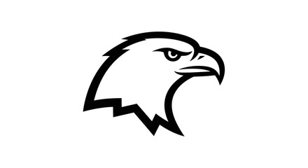 Eagle head profile black silhouette logo.