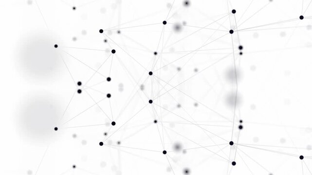 network lines structure. 3D digital data technology concept. Seamless Loop 4K white Background	