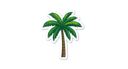 Obraz premium Bright tropical palm tree isolated sticker template design