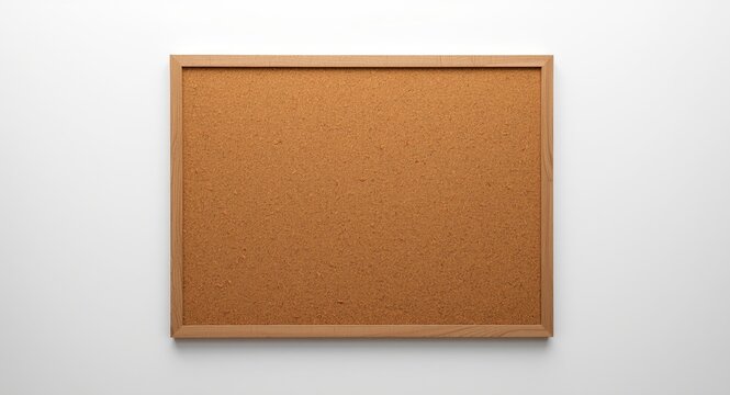 Cork wall notice boards on a matte white surface offering copy space
