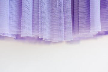 Layered purple tulle fabric close up