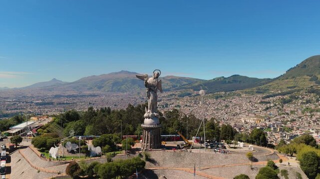 The Panecillo in Quito Ecuador, one of the most representative landmarks in the country.