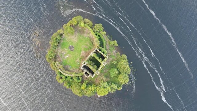 Aerial view of Mc Dermott Castle, County.Roscommon - Ireland