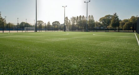 Fototapeta premium Sport facility with synthetic turf soccer playing surface