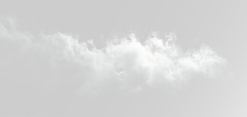 Horizontal smoke stream or realistic steam trail isolated on white background. Smoke, for, white gas png © Alehandro