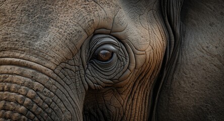 Obraz premium Artistic close up of an elephant eye highlighting unique textures