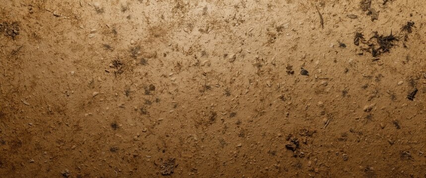 brown rough desert earth surface with dry soil and light sandy dust covering