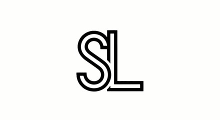 Stylized black outline of letters S and L on a white background