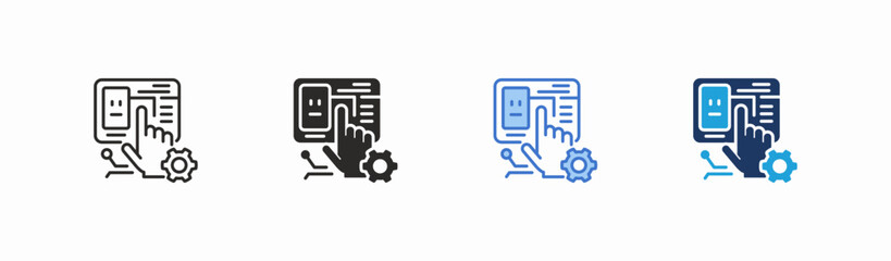 Fototapeta premium Set of interactor icon collection in multiple style. Icon suitable for web and mobile application