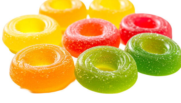 Bunte Fruchtgummi-Ringe, PNG