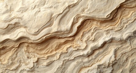 Obraz premium Layered beige and cream textured abstract surface inspired by natural sandy formations