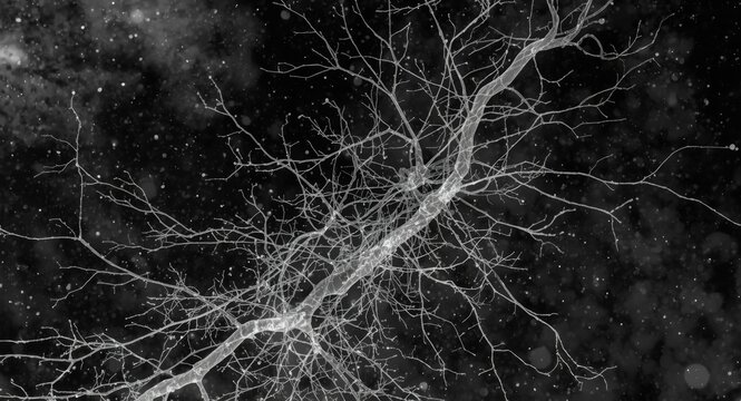Cerebellar cortex astrocytic network visualized by silver chromate Golgi procedure