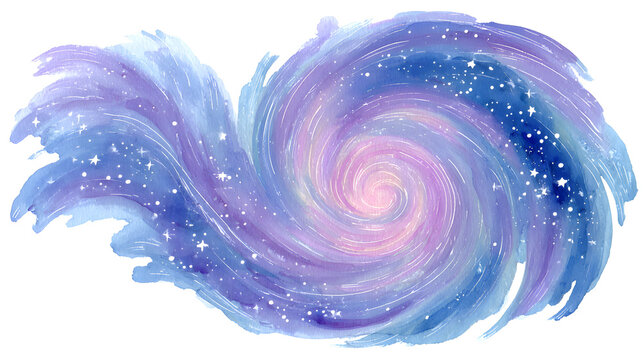 Galaxy spiral with stars