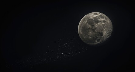 Obraz premium Dark cosmic background with AI rendered full moon surface view