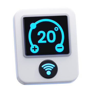 smart thermostat  3d icon illustration