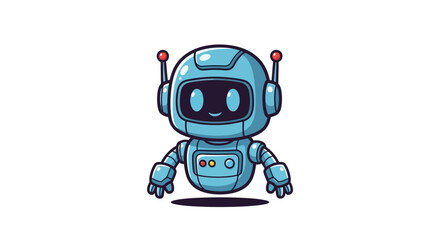 Obraz premium Smiling Robot Character with Antennae.