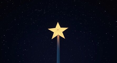 Obraz premium Colorful 3D cartoon image of the pole star bright against a dark sky